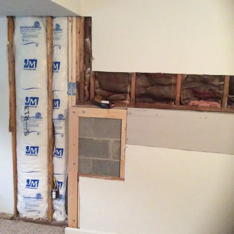 Wall insulation replacement during Contents Cleaning & Restoration in Lower Makefield